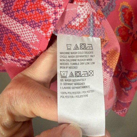 Quaker Factory Love In Flight Butterfly Sheer Short Caftan Top XL Whimsical - Picture 4 of 11